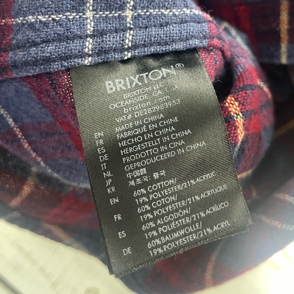 Briton Plaid Button Up Flannel- Medium - Picture 3 of 5